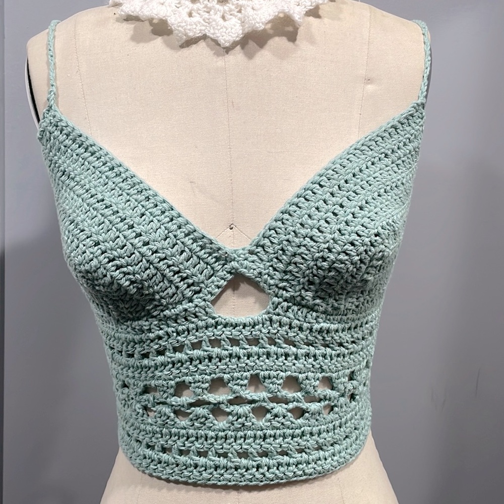Open back crochet top